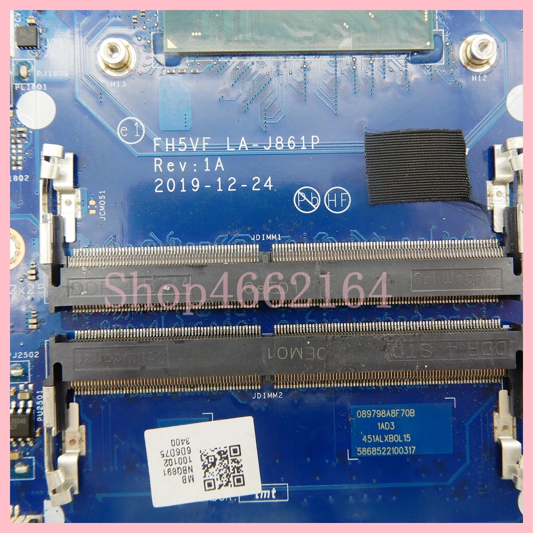 Imagem -06 - Laptop Motherboard para Acer Aspire Notebook Mainboard La-j861p com I5-9300h Cpu Gtx1650-v4g Gpu A71575g