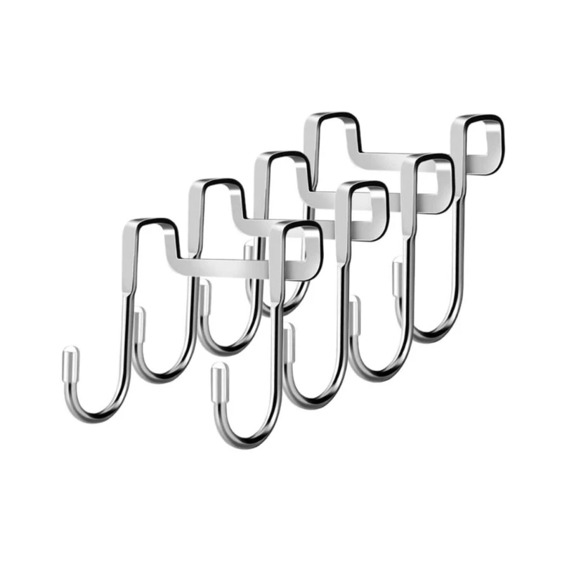 

4pcs Stainless Steels Hook Double S-Shaped Hook Towel Hanger Convenient for Cabinets and Drawers Bathroom Hook