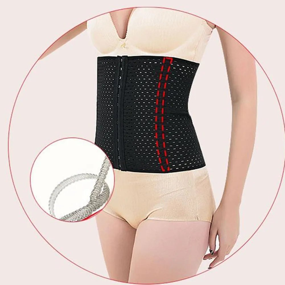 Waist Tummy Shaping Girdle Corset for Postpartum Recovery Breathable High Elastic Slimming Belt with 3 Rows 13 Hook Eyes