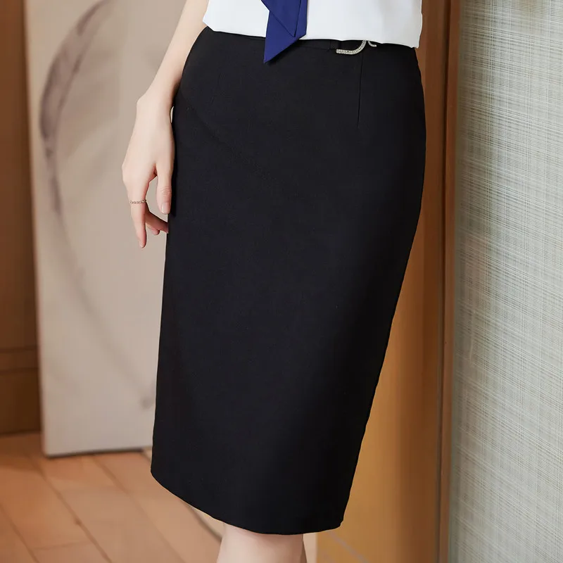 Naviu Lente Zomer Nieuwe Mode Vrouwen Knie Lengte Rok Elegante Hoge Kwaliteit Formele Temperament Office Korte Bodems