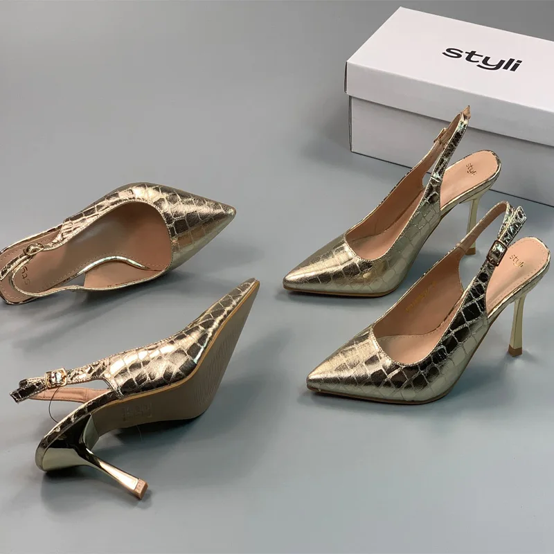 

Модные летние женские босоножки на высоком каблуке с острым носком и закрытым мыском, универсальные, легкие