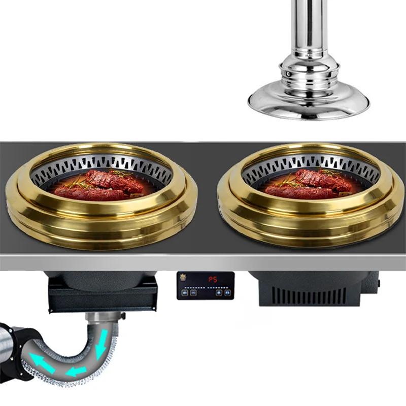 

Commercial restaurant indoor Korean built-in barbecue grill