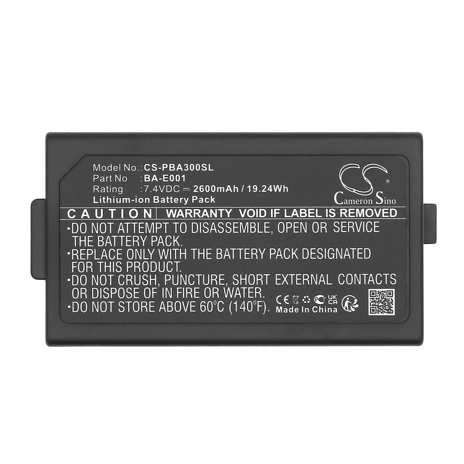 Li-ion Portable Printer Battery for Brother, 7.4V, 2600mAh, Compatible Models:  PT-E300, PT-E500