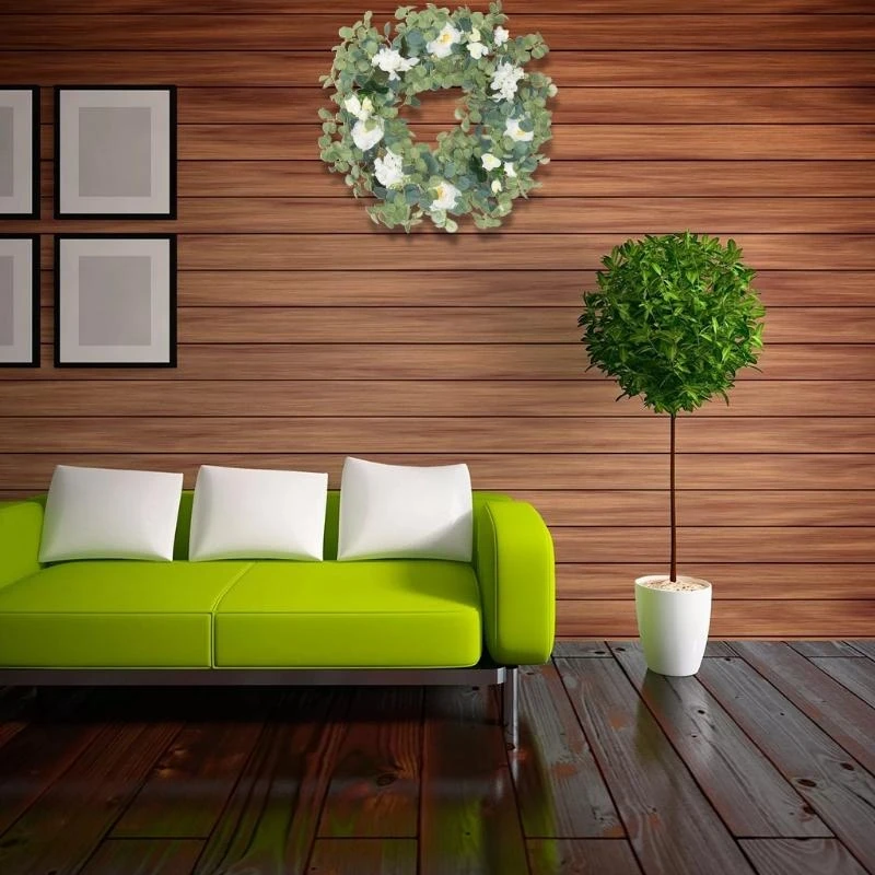 Flower Eucalyptus Wreath Handmade Artificial Garland for Front Door Wall Wedding Party Home Decor 15UB