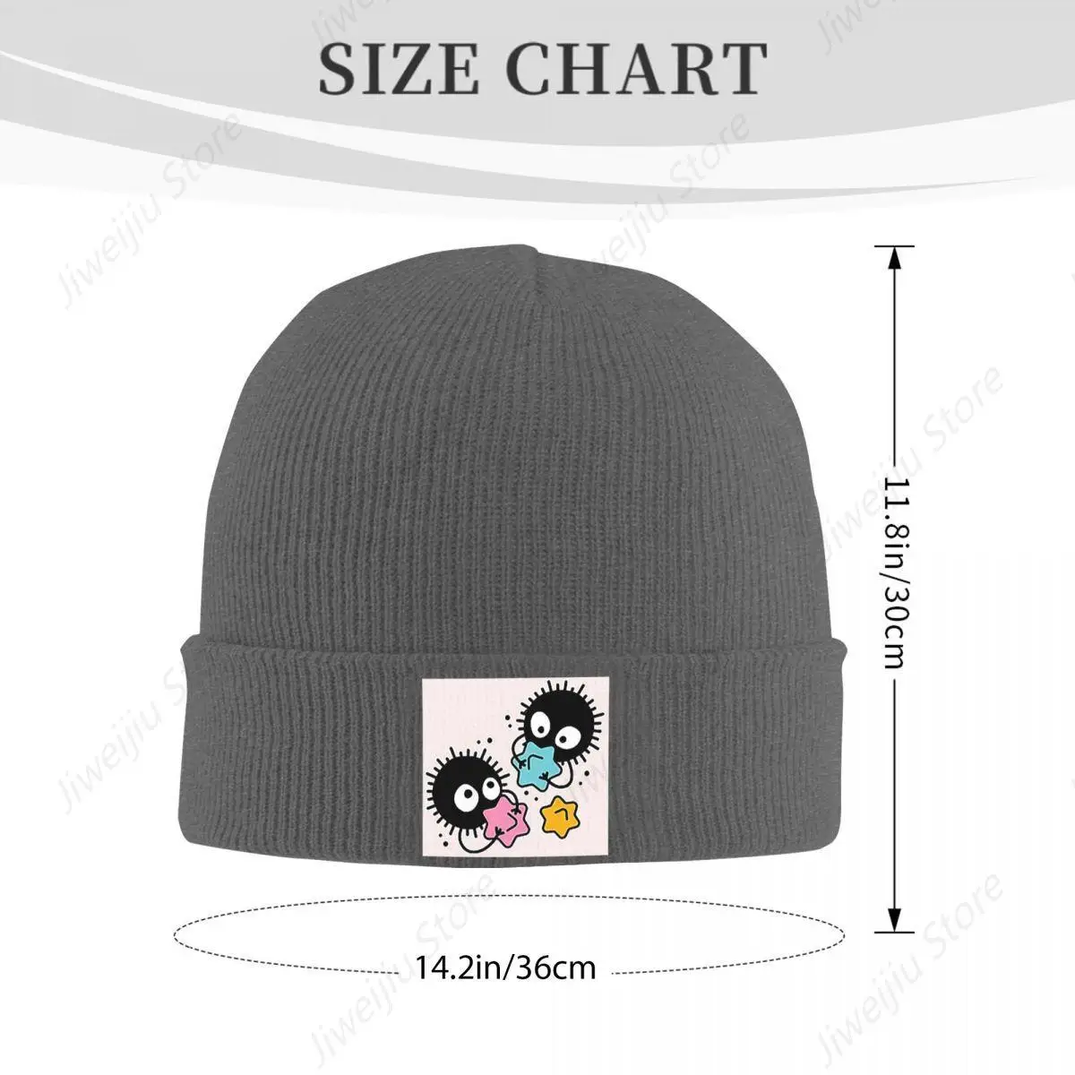 Soot Studio Ghibli Warm Knitted Cap Fashion Bonnet Hat Autumn Winter Outdoor Beanies Hats for Unisex Adult