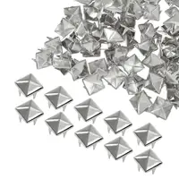 4 Prongs Punk Spikes  100Pcs Square Pyramid Metal Studs Rivets For Leathercraft Bag Clothes Shoes Decoration DIY Accessories