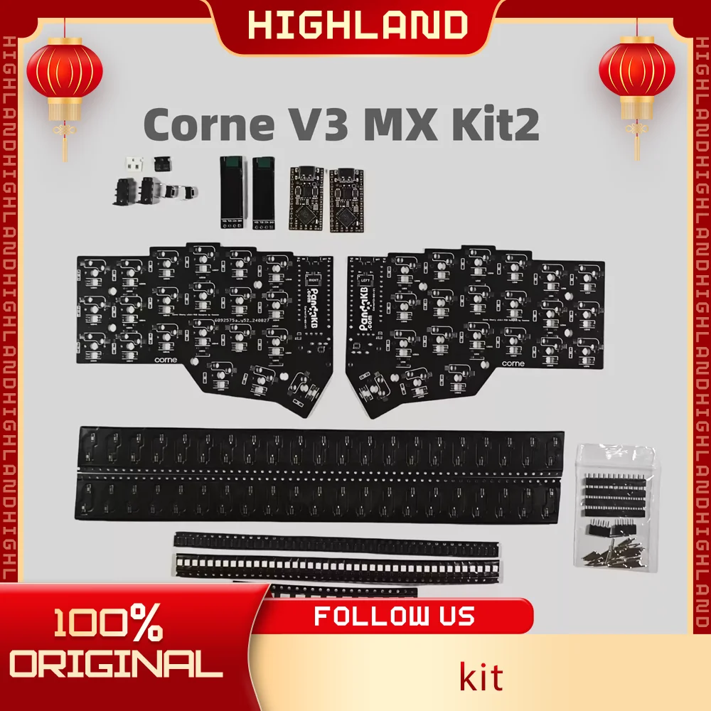 

Corne V3 Плата позиционирования печатной платы сплит-клавиатура PCB Corne Mx Choc Crkbd для разделенного комплекта через клавиатуру Пользовательские аксессуары для ПК