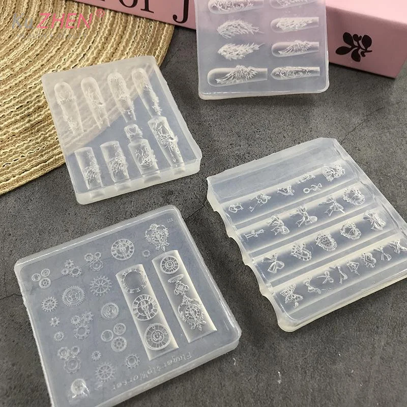 1 Piece Kawaii Butterfly Wing Silicone Nails Mold Reusable Templates Stamping 3D DIY Design Nail Art Parts Decorations Tools