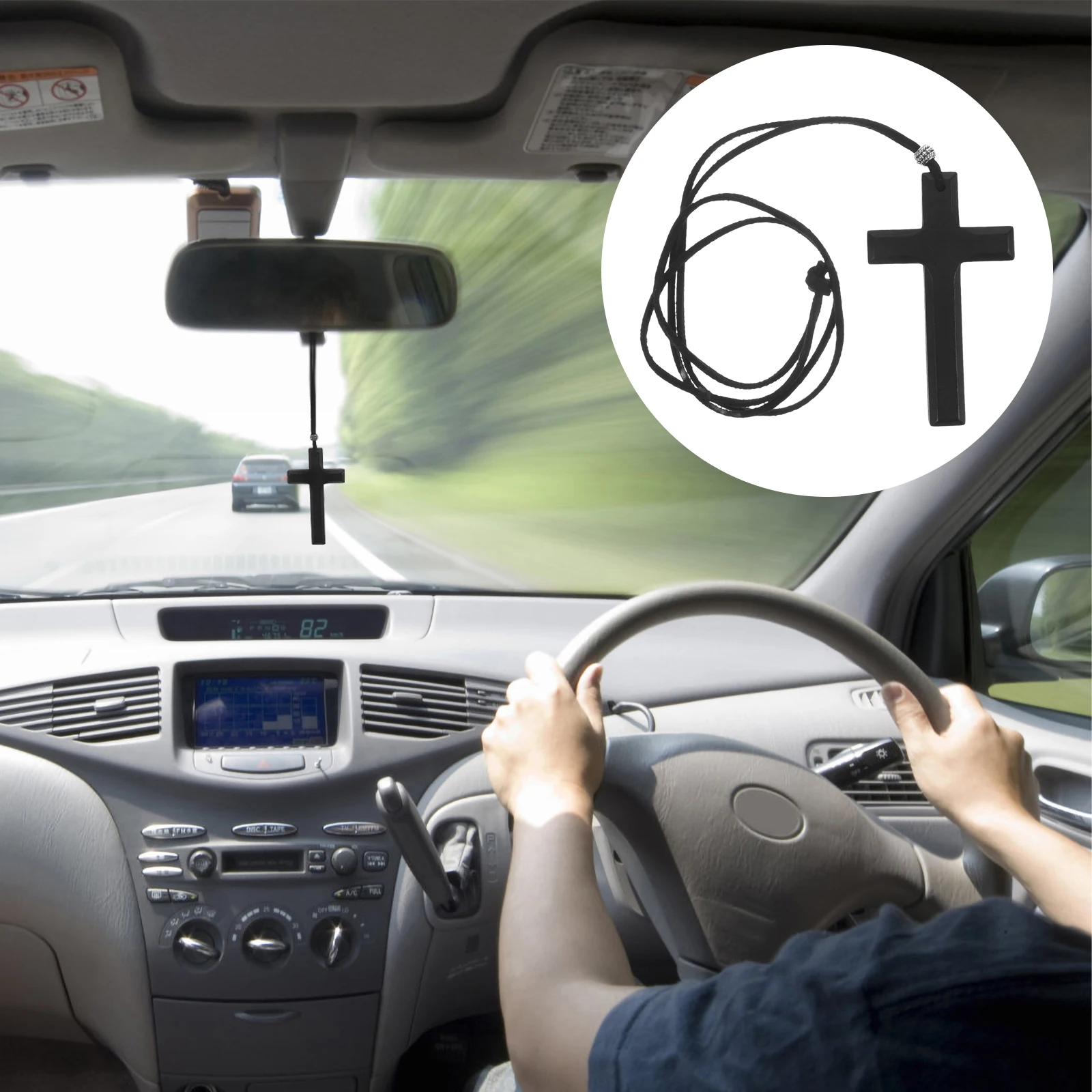 

Unique Wooden Hanging Pendant Minimalist Style Faith Symbol Interior Aesthetic Car Cross Hanging Accessories