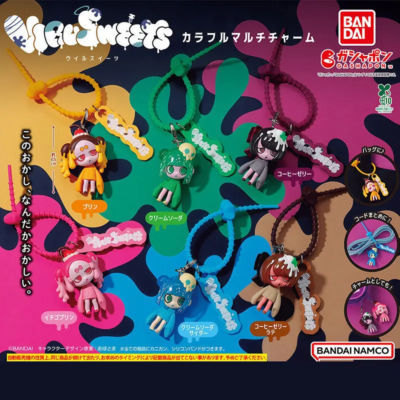 

Новый Bandai Virusweets красочный кулон на молнии в форме галстука 4,5 см Gashapon темный стиль матча десертный кулон подарки