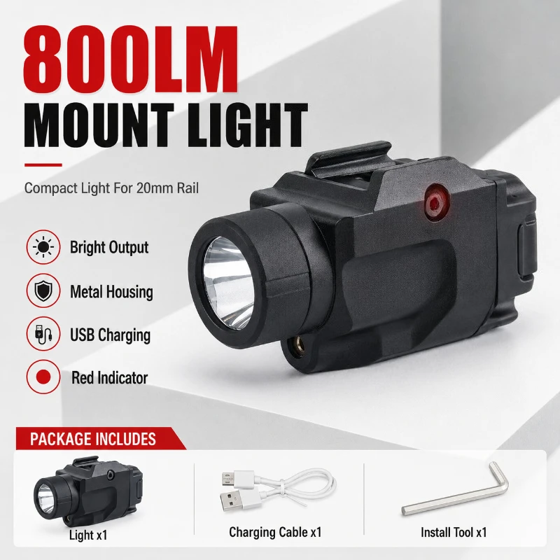 Under Mount Lighting Accessory 800LM Illuminator Red Marker Complete with Charging Cable & Tools