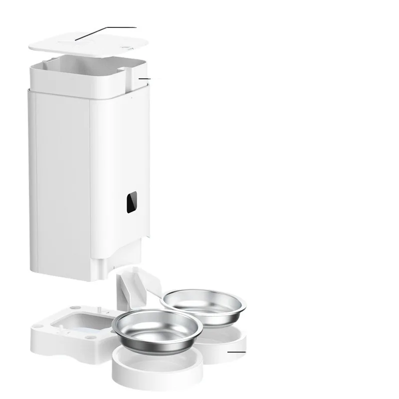 

Jingwang Pet Stainless Steel Automatic Feeder Cats Dogs Timing Quantitative Feeding Triple/Double Bowls Visual Monitoring Made