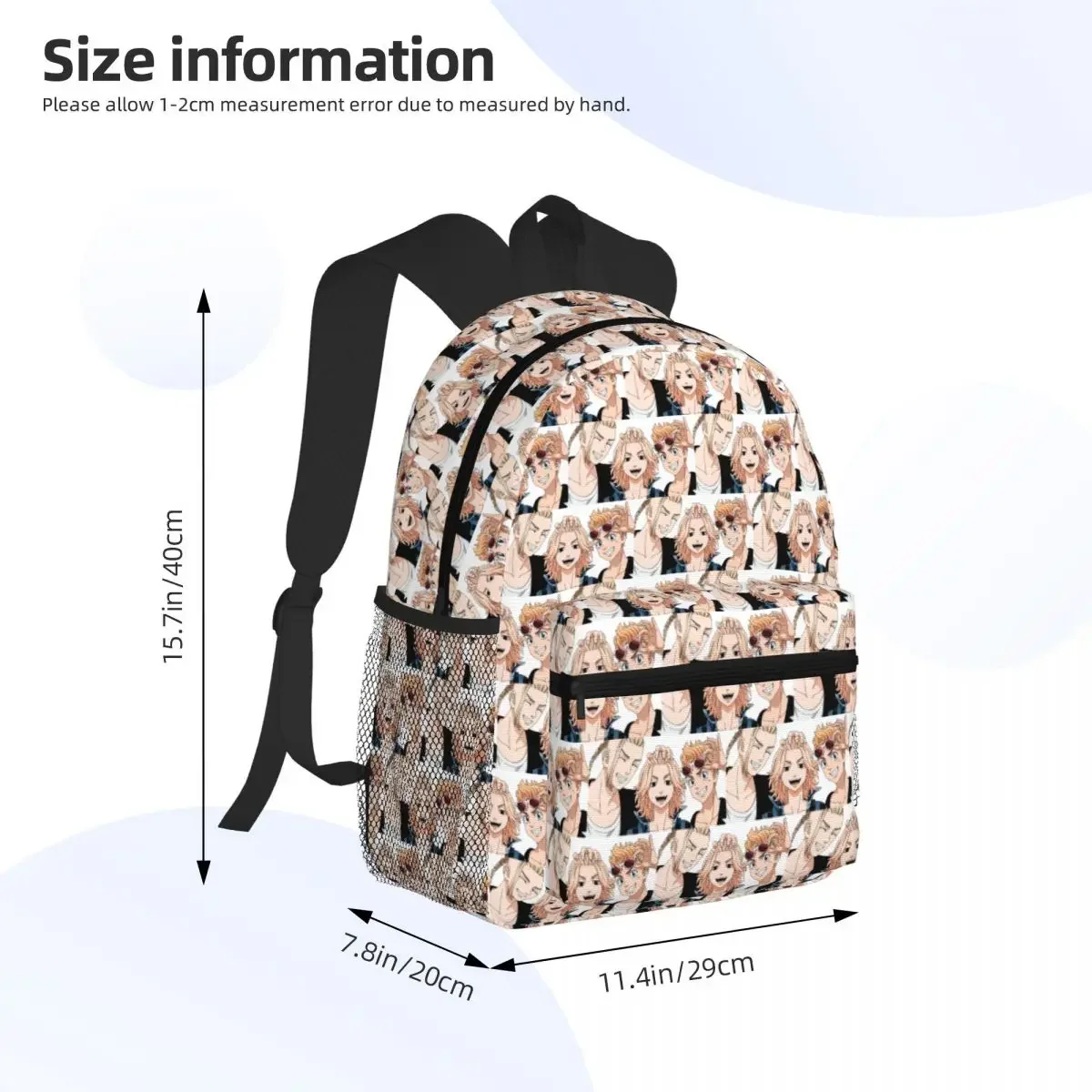 Tokyo Revengers Student Backpack School Bag Hiking Travel Daypack for Men Women Fashion Bookbag Shoulder Bags