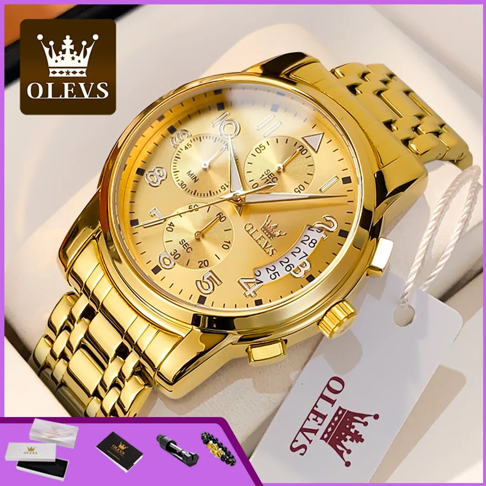 olevs-2879-高級ゴールドメンズ腕時計-スポーツビジネス-クロノグラフカレンダー-夜光防水-メンズクォーツ腕時計-オリジナル