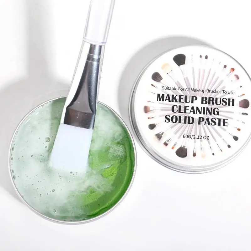 60g 메이크업 브러쉬 뷰티 스펀지 클렌징 비누 멀티폼 클리닝 바 (파우더 퍼프용, 메이크업 리무버 클리너 비누)