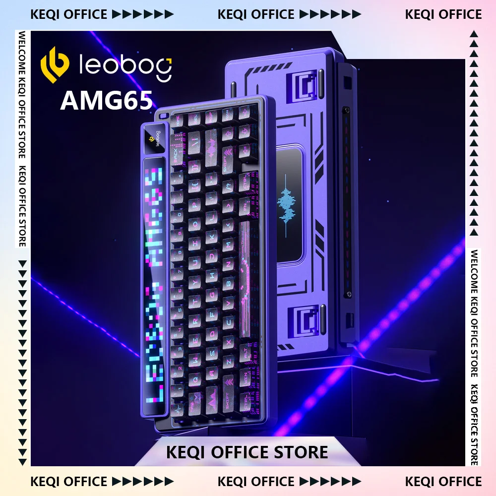 

LEOBOG AMG65 Механическая клавиатура с возможностью горячей замены RGB 3-режимный TFT светодиодный экран Киберспорт Беспроводные клавиатуры Настроить аксессуары для ПК Подарки