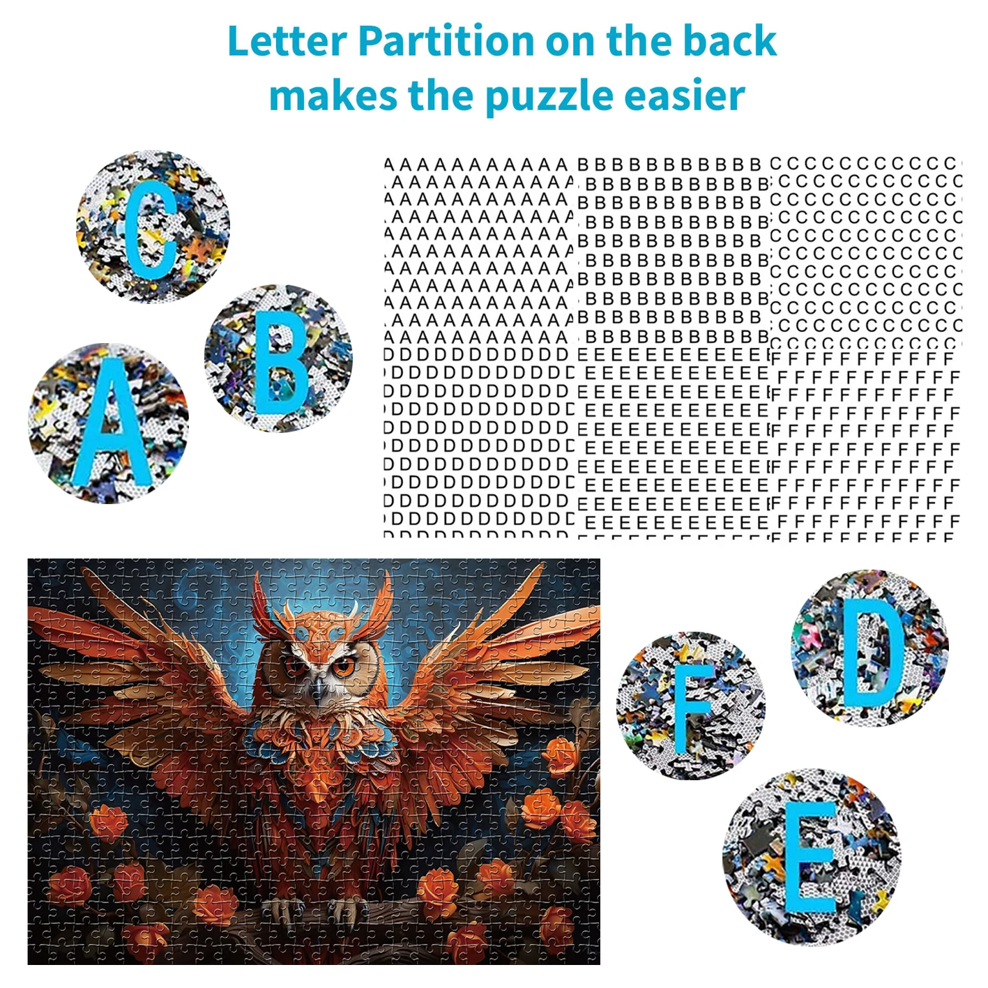 1000 Teile Nachteulen-Puzzles für Erwachsene, Heimdekoration, Spiele, Familienspaß, Bodenpuzzles, Lernspielzeug für Kinder
