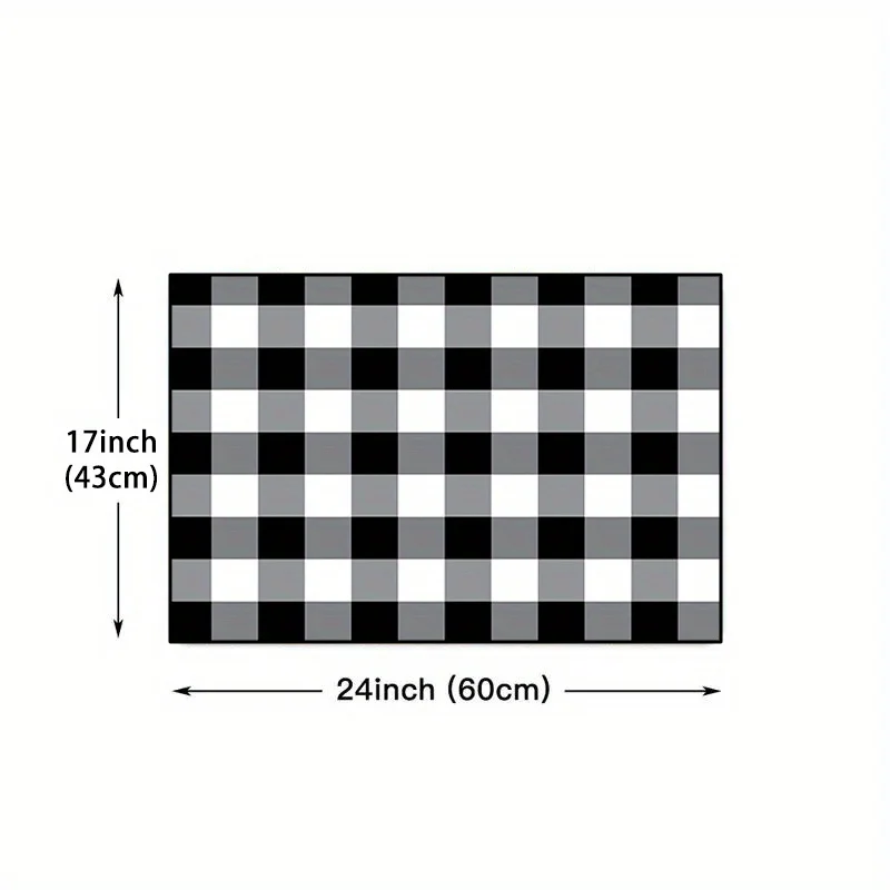 Black White Buffalo Plaid Floor Mats Home Decor Living Room Area Entrance Non-slip Rugs Balcony Hallway Bathroom Toilet Carpets
