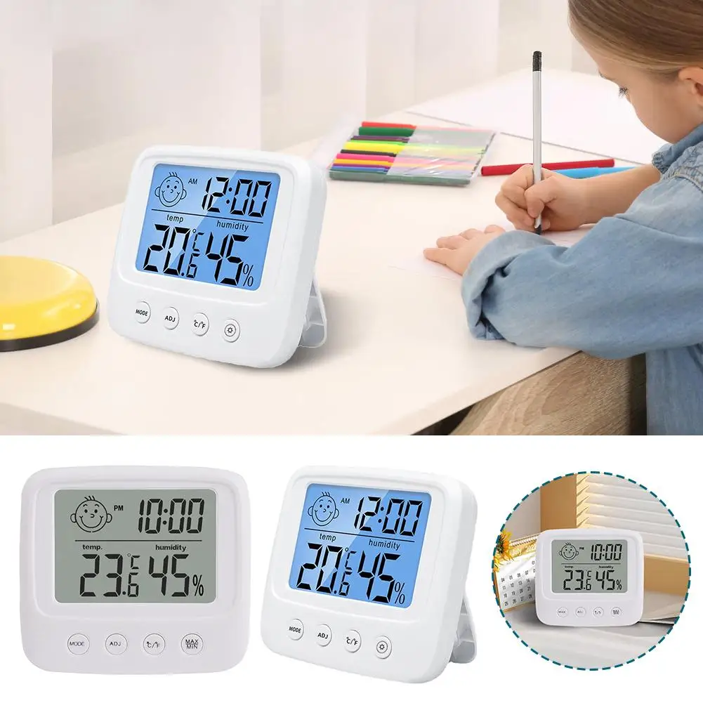 Indoor Thermometers Digital Hygrometer Room Thermometer And Humidity Temperature With Function Electronic Gauge Clock Humid O7l4