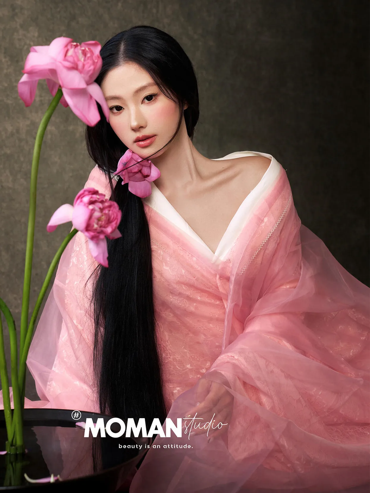 

Pink Lace Hanfu Warrobe Photoaphy Costume Cold Tone Studio Photo oot Traditional Chinese Clothing Women's Faion Ethnic ...