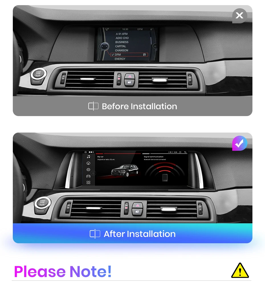 Junsun Kabelloses CarPlay und Android Auto Autoradio für BMW 5er F10 F11 2011-2017 CIC NBT Intelligentes System Stereo GPS-Navigation – Detail 1