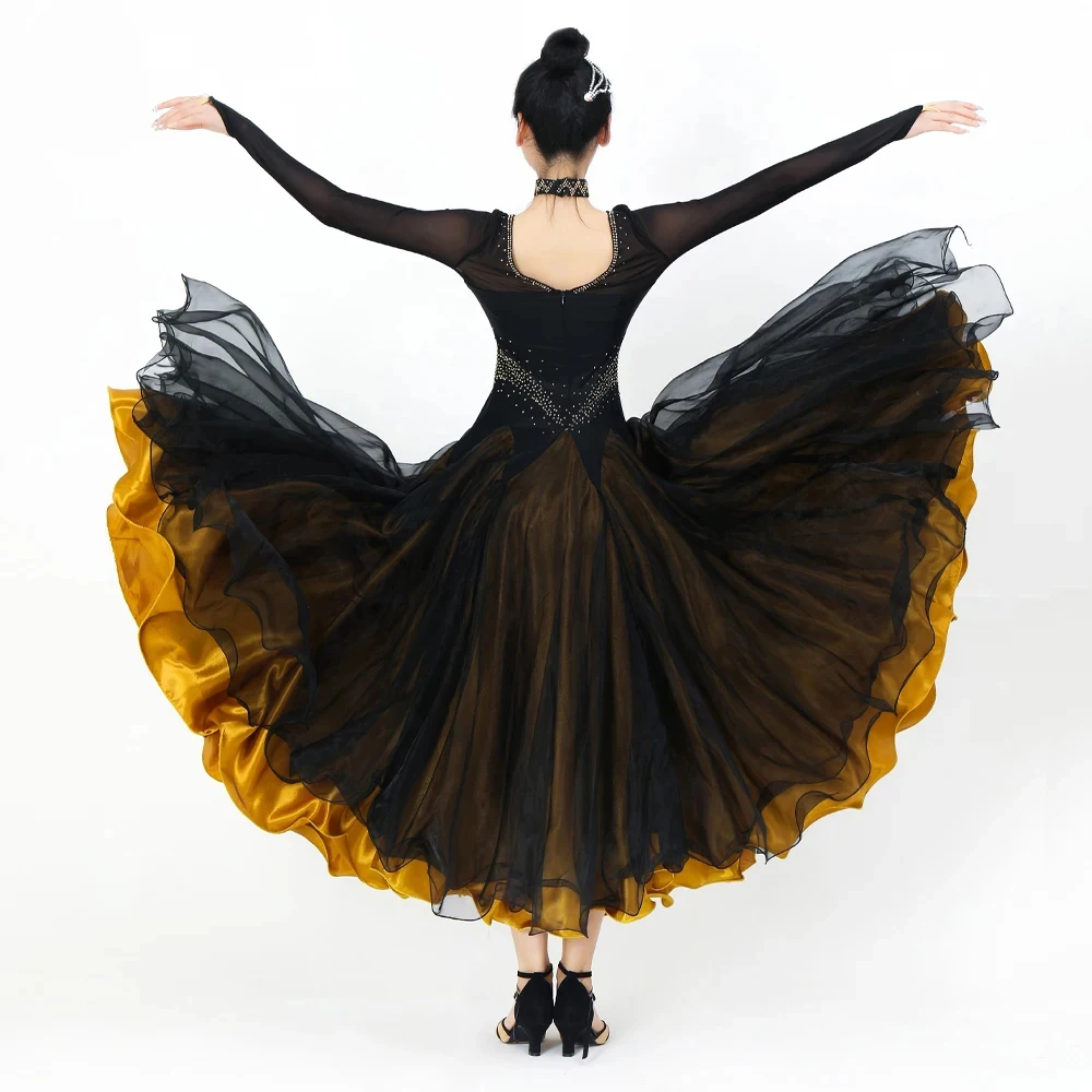 Waltz Dance Suit Ballroom Dress Sequined Outfits Modern Costume Stage Competition Woman Clothing Flamenco 2025 Long Sleeves Sets