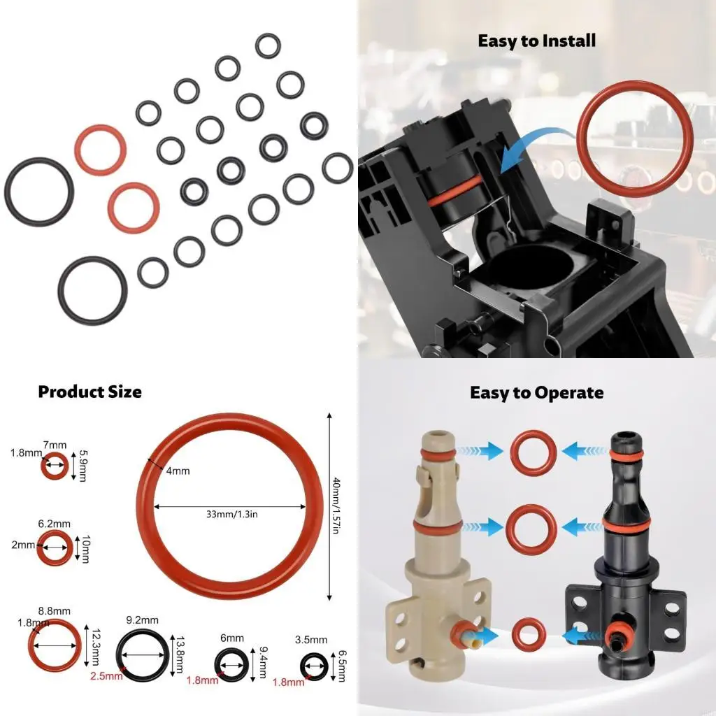 

964E 24Pc Professional Rubber Seal Set for Automatic Coffee Machine Maintenance