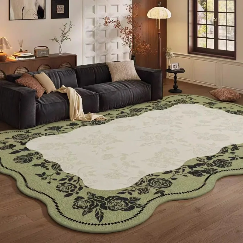 Modern Aesthetic Living Room Carpet Creative Wavy Edge Bedroom Rug Fashion Light Luxury Home Decoration Coffee Table Sofa Mat 러그