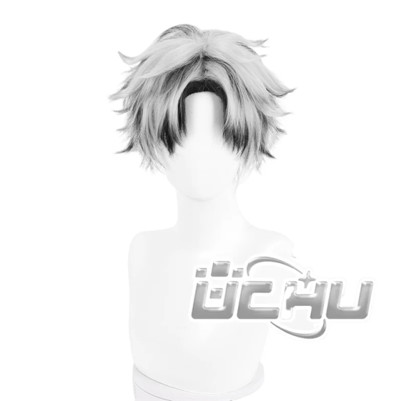 

Black And White Alternating Free Style Cosplay Wig For Volleyball Boys Uchu No Maintenance Required Wooden Rabbit Haruichiro