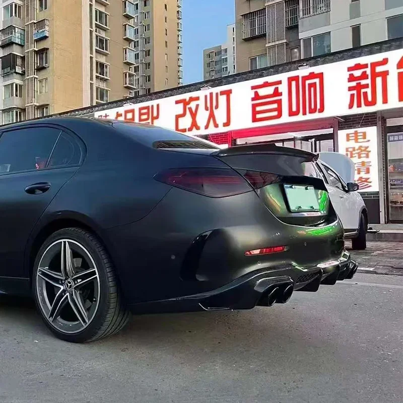 لمرسيدس بنز C الفئة W206 C43 C60 C200 C260 ألياف الكربون عودة الشفاه سيارة المصد الخلفي الناشر الخلفي الخائن سبويلر طقم الجسم
