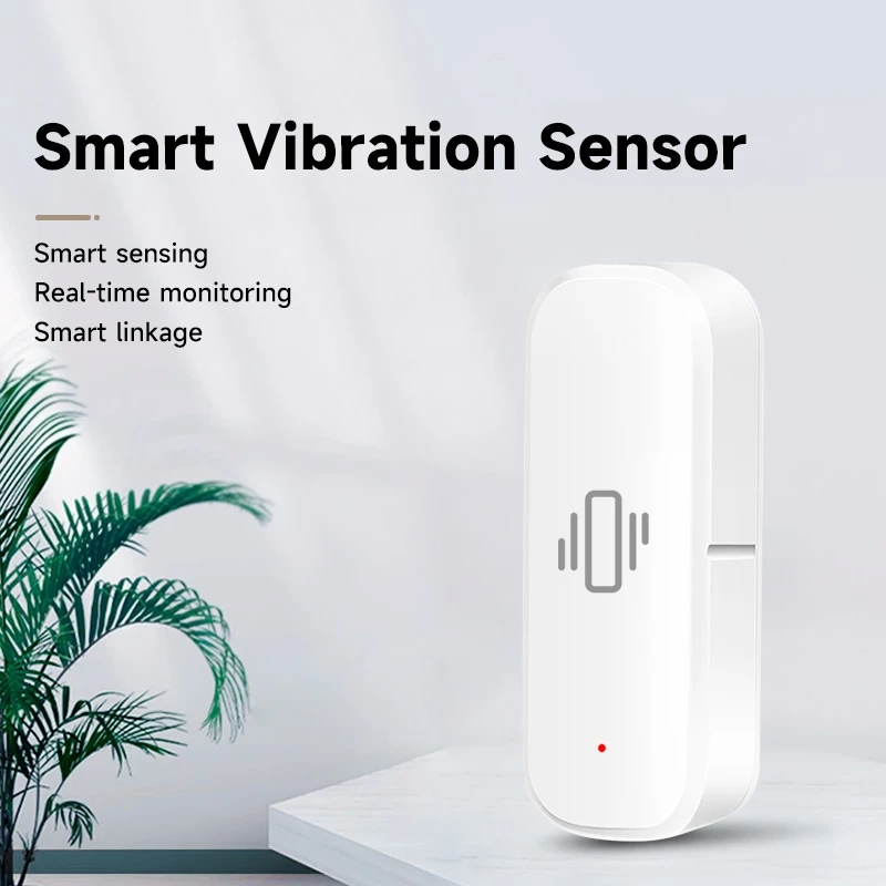 Tuya WiFi Smart Vibration Sensor Detection Door Window Break Burglar Detection Home Burglar Alarm Smart Life Security Protection