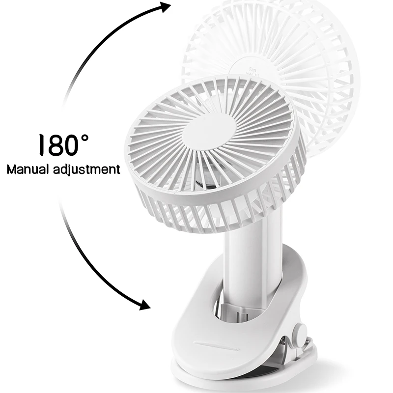 Kipas elektrik Mini Xiaomi portabel, klip tangan USB pengisian daya, kipas listrik Desktop sunyi kualitas tinggi asrama ventilasi pendingin kecil
