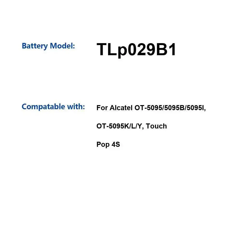 

Mobile Phone Battery Tlp029b1 2960Mah For Alcatel OT-5095 5095B 5095I , OT-5095K L Y Touch Pop 4S
