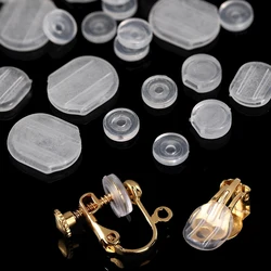 50pcs Transparent Comfort Earring Cushions Back  Pads Silicone for DIY Clip-on Ear Jewelry Accessories Supplies