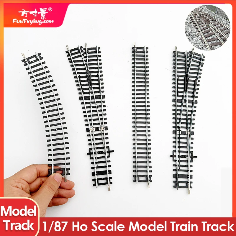 

2pcs 1/87 ho scale model track metal electrified track model train railway railroad sand table layout