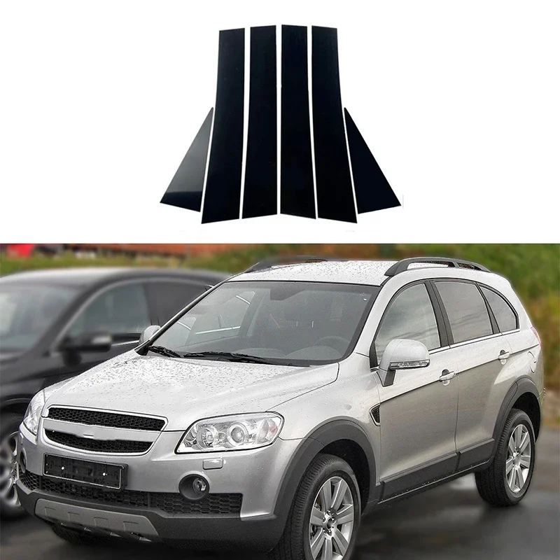 

6Pcs Glossy Black Car Pillar Posts Trims Cover for Chevrolet Captiva 2007-2017 2018 Window Trim Cover Kit BC Column Stickers