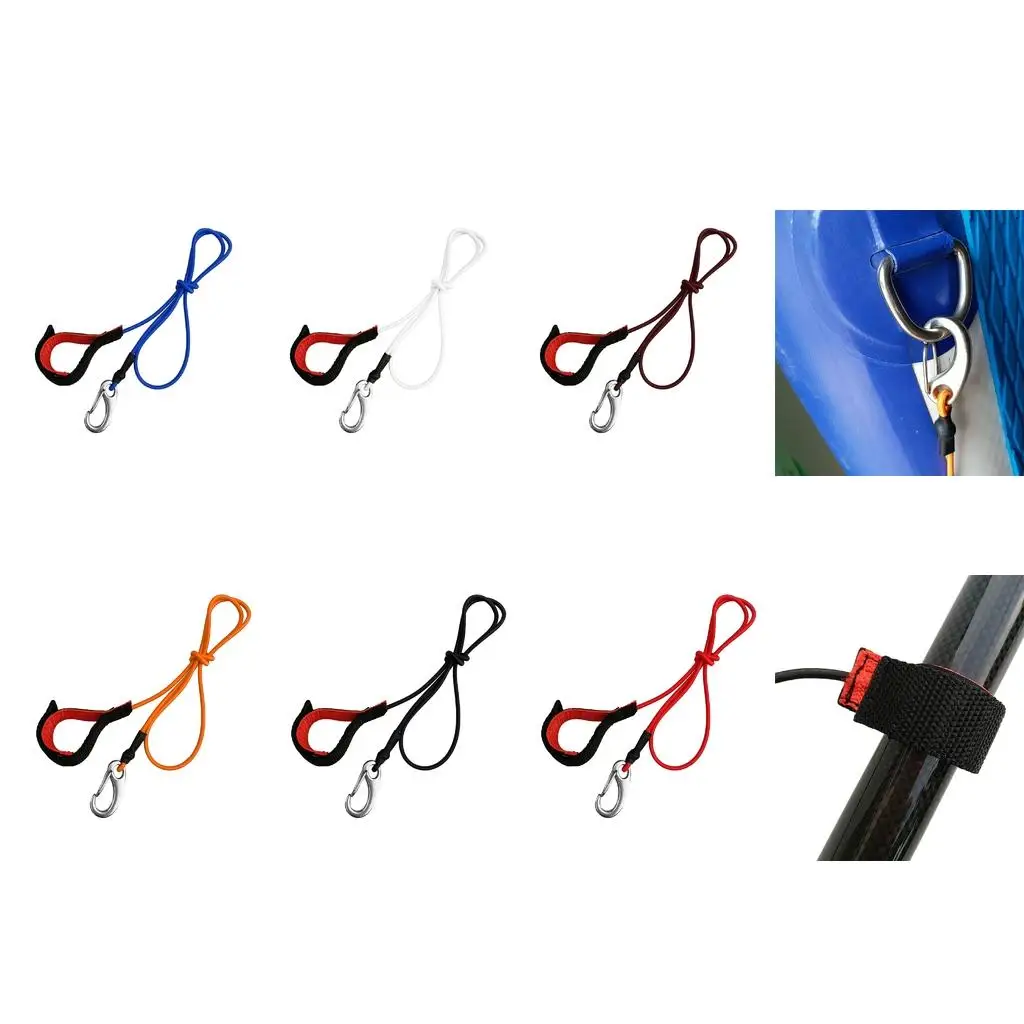 Multi Purpose Paddle Leash for Kayak Fishing Rod Holder Elastic Safety Tether Rope for Boating Paddle Board