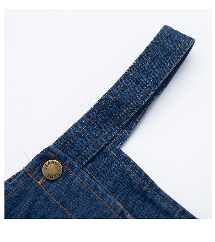 Elegante Kinder-Jeans-Overalls in Blau mit Taschen für den Alltag, Sommerkleidung für Jungen und Mädchen. – Detail 7