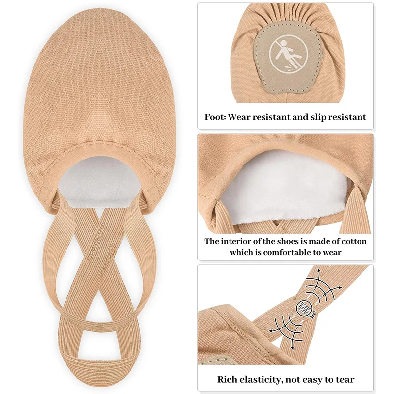 تمتد قماش نصف باطن أحذية الرقص النساء الرجال غنائية Piruette أحذية الباليه تيرنر أحذية الرقص للمعاصرة