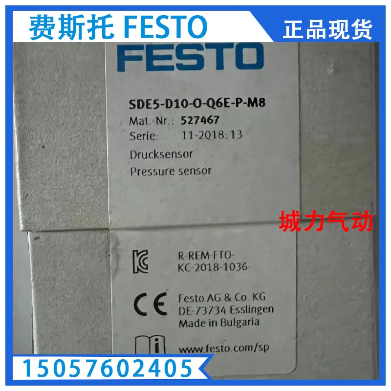 

Festo FESTO Pressure Sensor SDE5-D10-O-Q6E-P-M8 527467 Genuine Stock