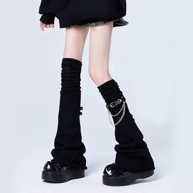 2 قطعة/المجموعة المألوف الشرير التوى حزام تدفئة الساق طبقات فوق جوارب طويلة يغطي القدم #5