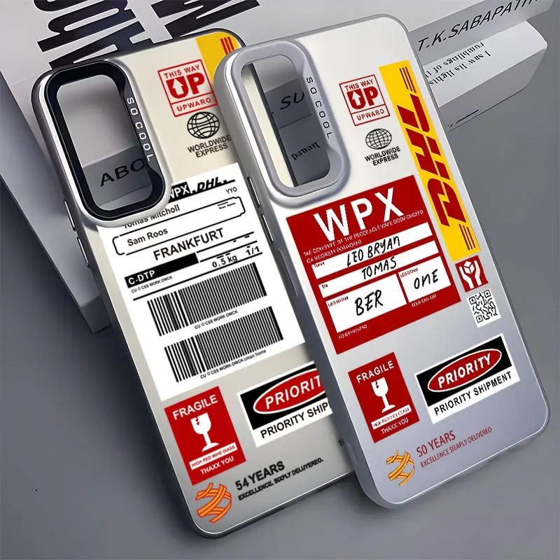 Чехол для телефона Oppo A16s A54s A57 A58 A60 A74 A78 A95 Find X3 Lite Reno 5 6 Lite 8T 10 11 12 13 Trend Barcode Label D-DHL