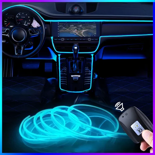 Tira de luz LED decorativa con Control de voz, luz de ambiente con USB, control de voz y música, decoración interior, control de voz rojo, 1M, 3M, 5M