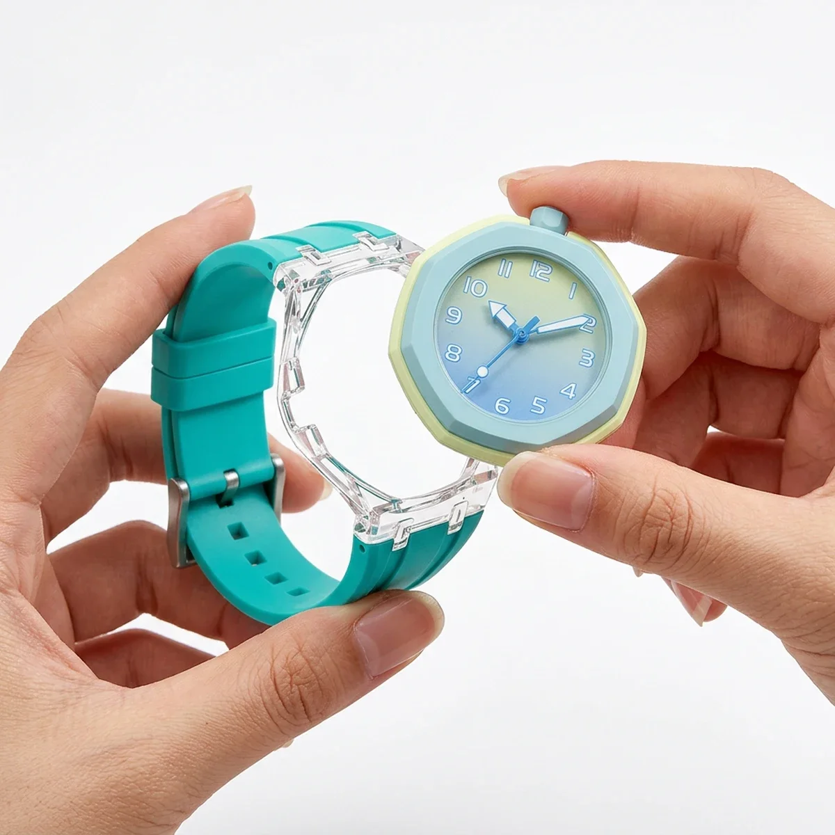 Modification Fit Transparent Case+Silicone Strap For Swatch X AP Royal Po Pocket Watch Changer Wristwatch Integrated Sport Band
