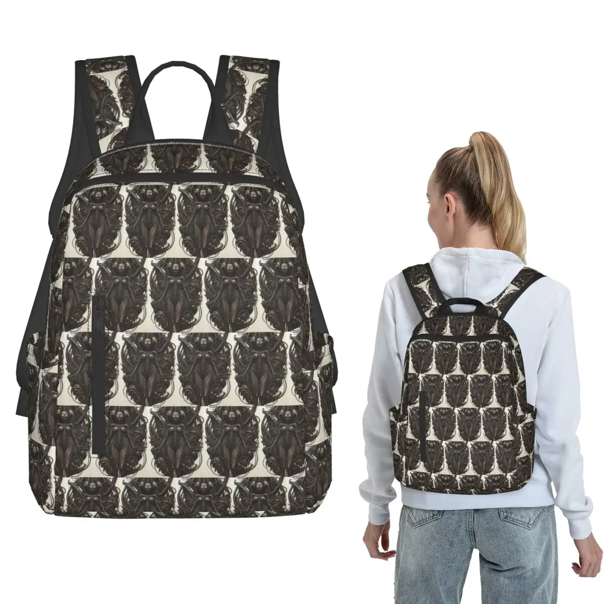 

A Biomechanical Monster Artwork Backpack Daypack Kids BookBag School Bag Shoulder Bags for Men Women