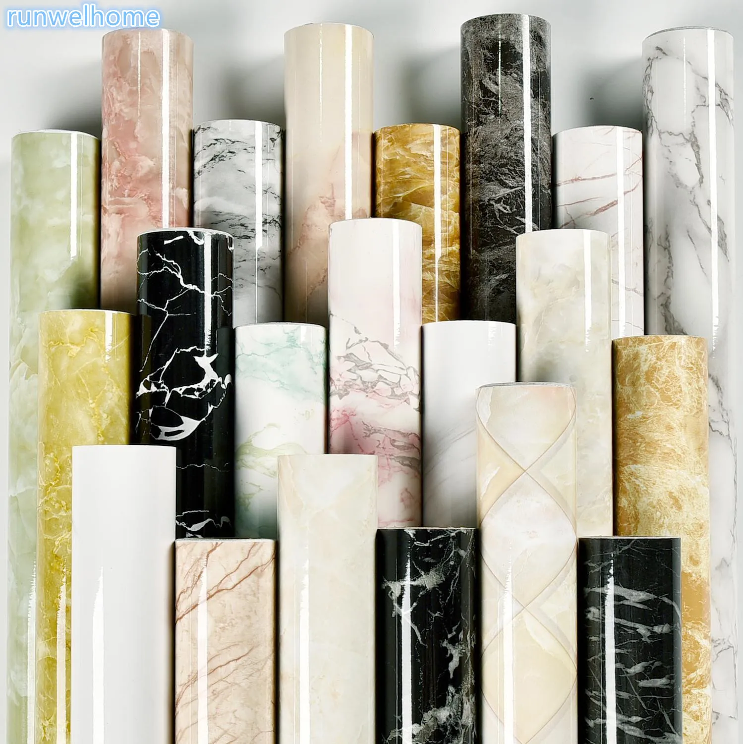 80cm Kitchen Oil Sticker Self-adhesive Marble Pattern Waterproof Cabinet Stove Countertop Wallpaper Desktop Bathroom Renovation