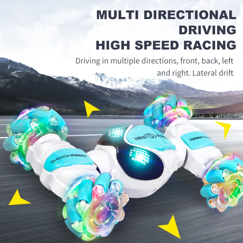 New gesture induction music twist car 4WD 2.4G with gesture induction, 360° stunt drift, light remote control car toys and gifts