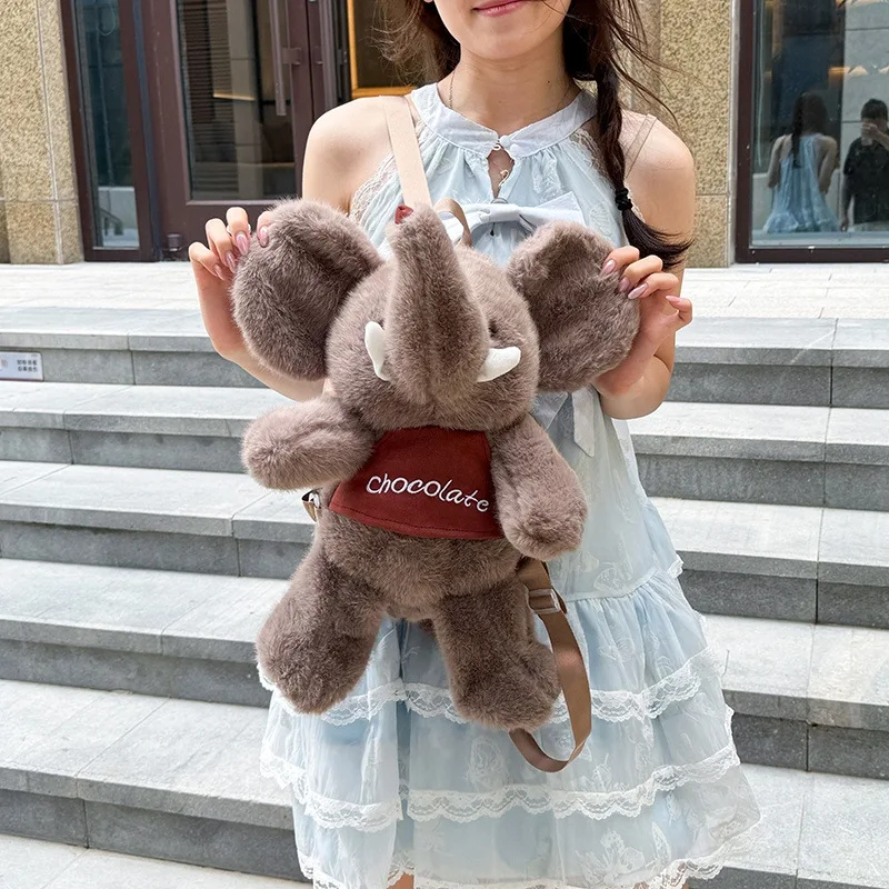 Cute Red Panda Rabbit Crossbody Bag Plush Toy Orangutan Lion Elephant Backpack Gift for Children and Students