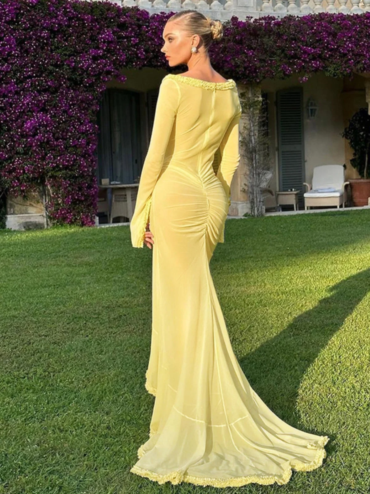 Faionable Sexy Color largo Sve Me ver resistente corte bajo ahueca hacia fuera Dr vacaciones Sle Primavera Verano nueva llegada