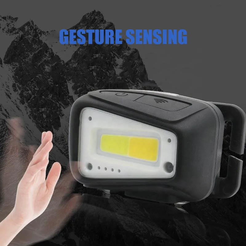 Volodymyr COB LED Sensor Headlight Car Repairing Camping Hiking Headlamp Built-in Battery USB Work Lights Head Torch Lamp